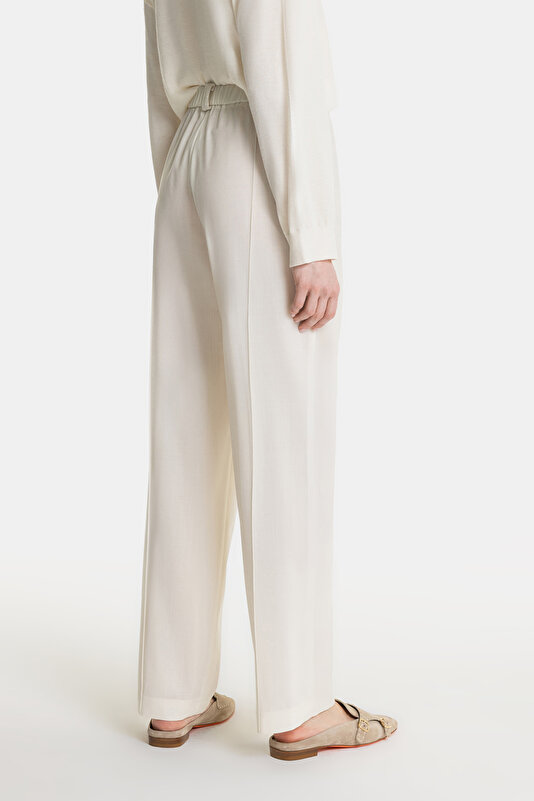 ECRU WIDE LEG TROUSERS 3