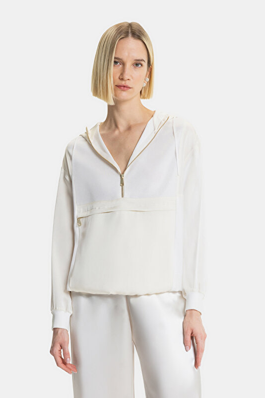 ECRU HOODIE SWEATSHIRT