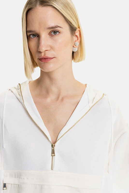 ECRU HOODIE SWEATSHIRT 3