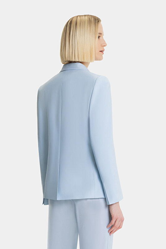 BLUE SURPLICE NECKLINE (CROSS-OVER NECKLINE) JACKET 2
