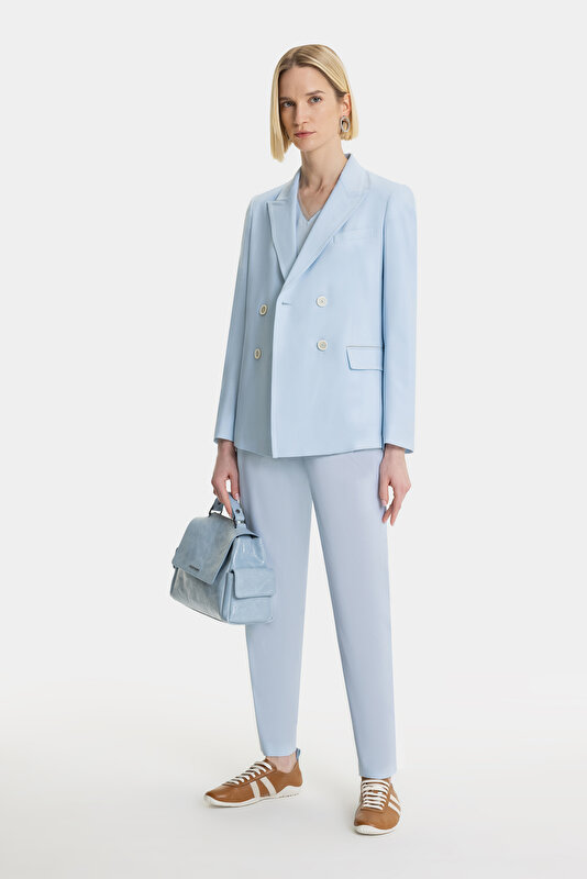 BLUE SURPLICE NECKLINE (CROSS-OVER NECKLINE) JACKET 4