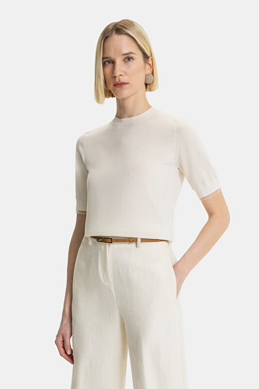 ECRU BASIC / ROUND NECKLINE TRICOT