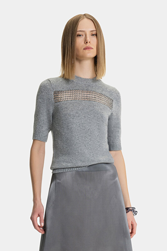 DARK GREY BASIC / ROUND NECKLINE TRICOT