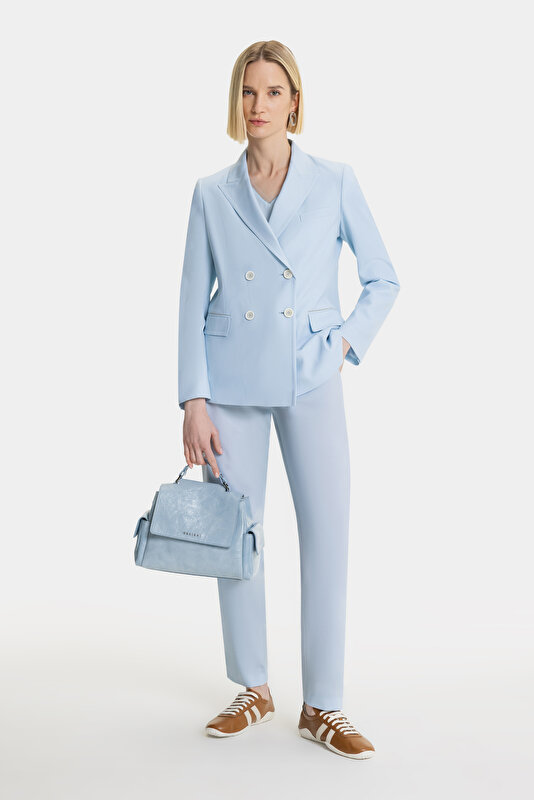 BLUE WIDE LEG TROUSERS
