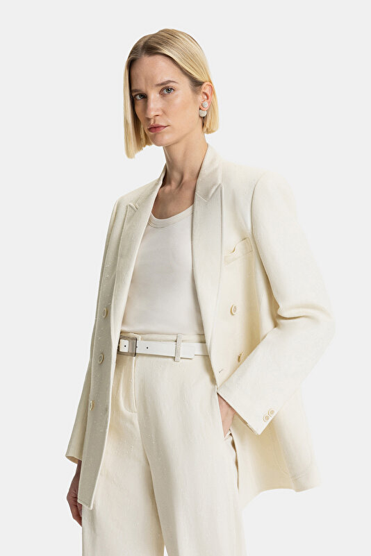 ECRU SURPLICE NECKLINE (CROSS-OVER NECKLINE) JACKET