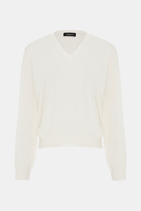 ECRU V NECK TRICOT 4