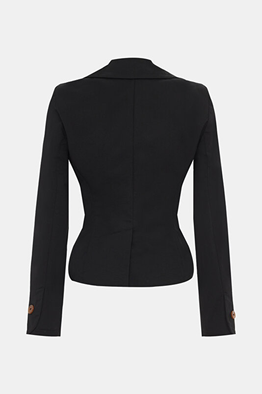 BLACK BUTTONED JACKET 2