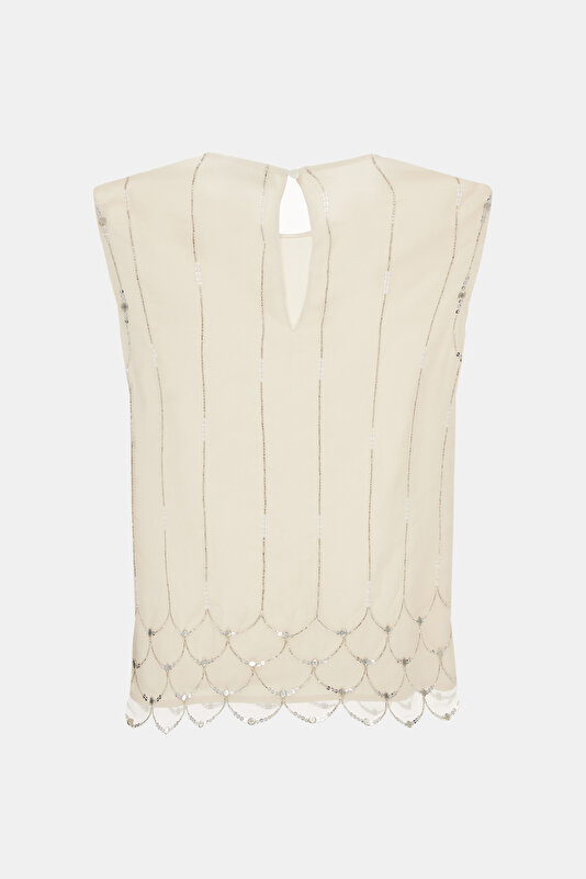 ECRU DESİGN FİLLED SLEEVELESS BLOUSE 2