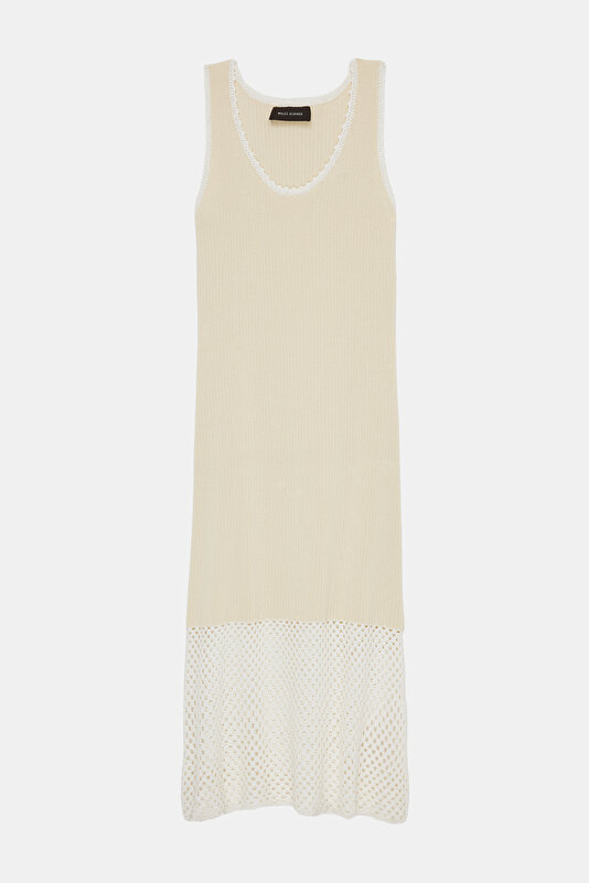 ECRU DESIGN FILLED MIDI DRESS