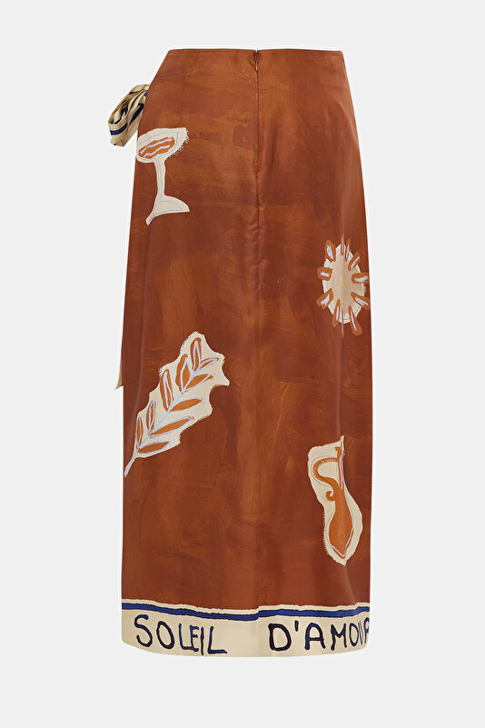 BRICK DESIGN FILLED SILK SKIRT 2