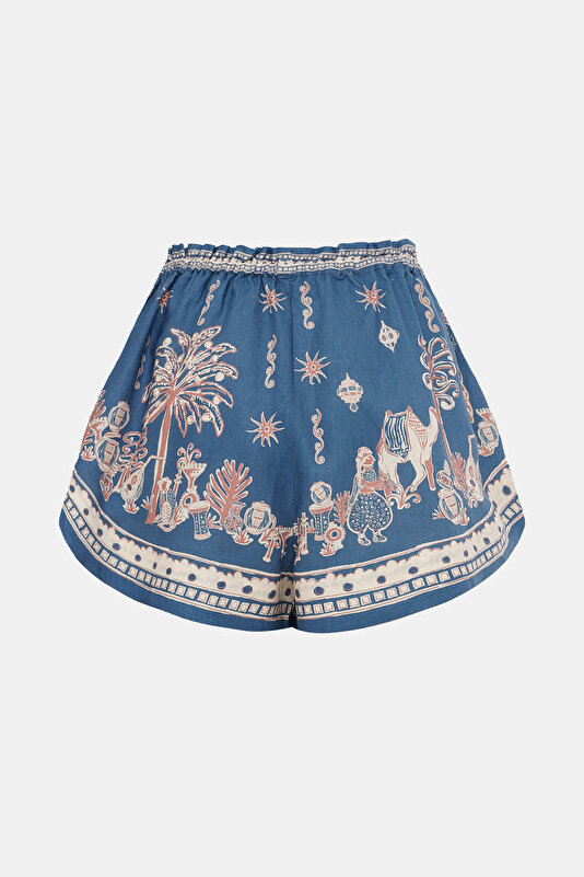 MULTICOLOR DESIGN FILLED LINEN SHORTS 4