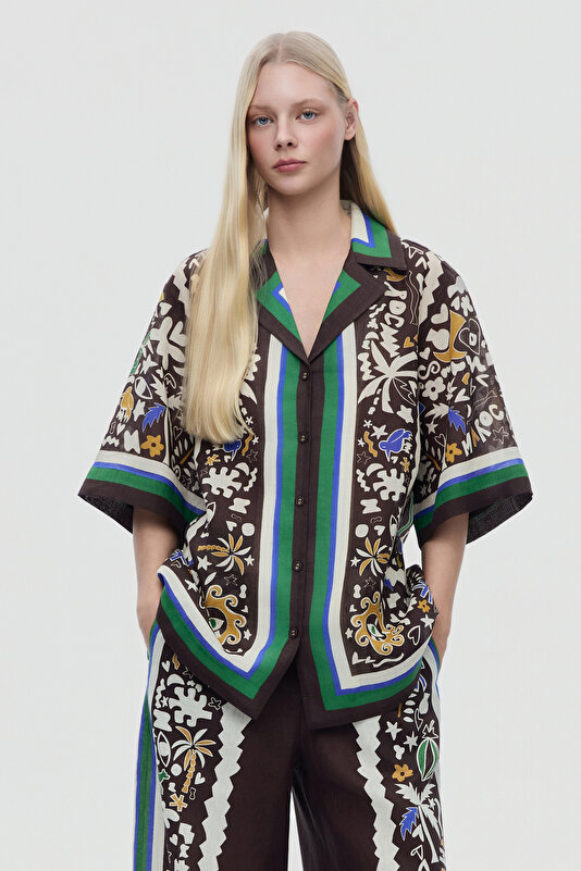 RELAX FIT MULTICOLOR DESIGN FILLED SHIRT