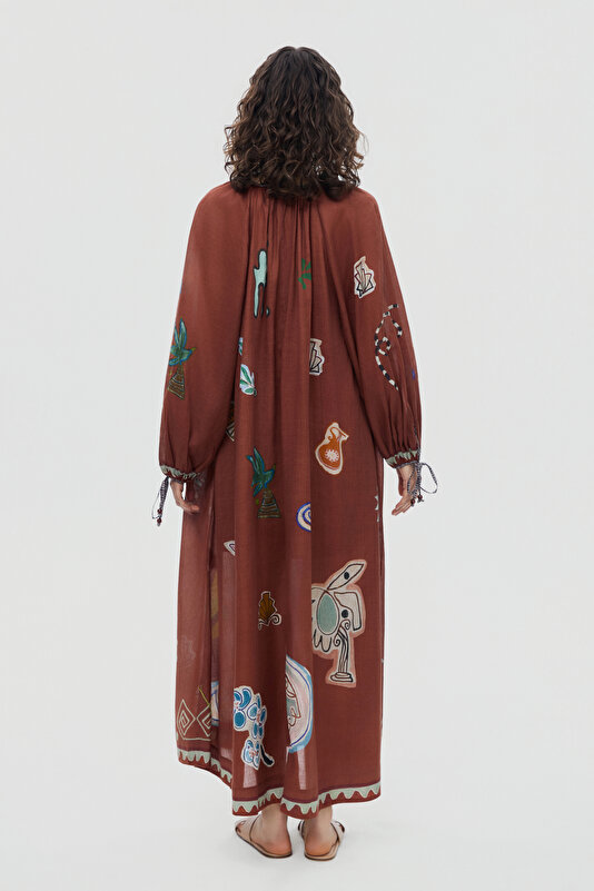 BRICK DESIGN FILLED MIDI DRESS 2