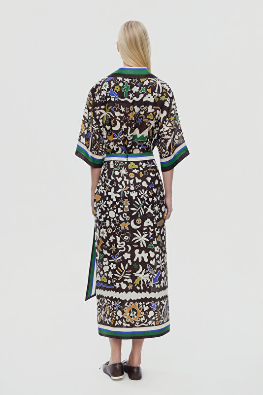 MULTICOLOR DESIGN FILLED LINEN SKIRT 2