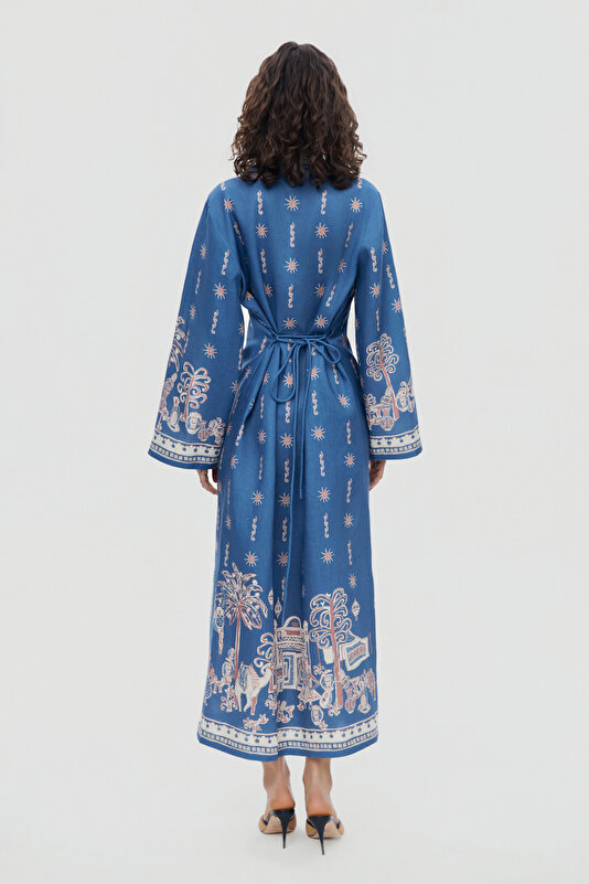 MULTICOLOR DESIGN FILLED MIDI DRESS 2