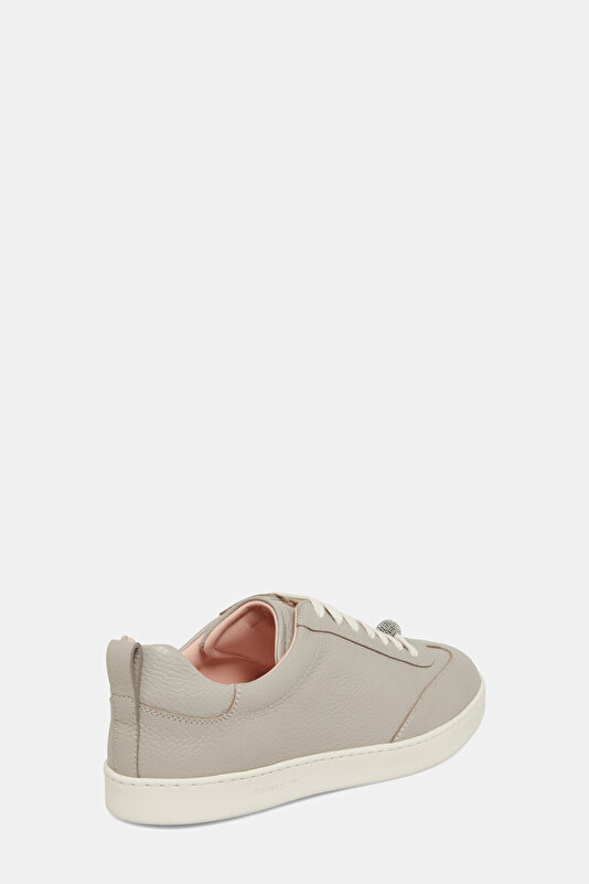 LIGHT GREY LEATHER SNEAKER KADIN 3