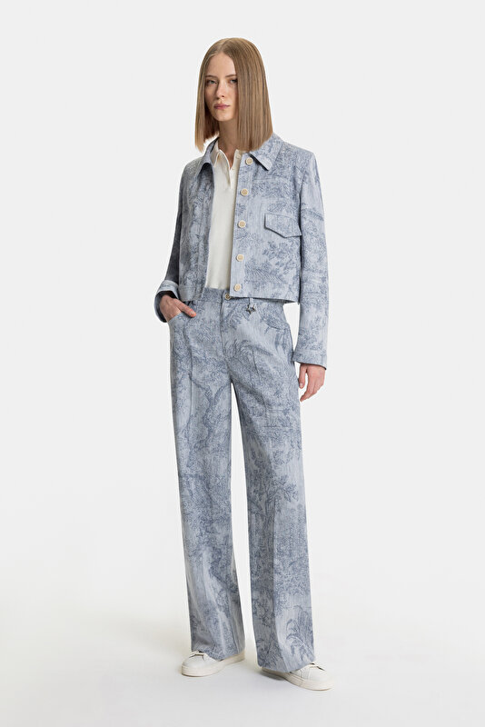 DARK BLUE WIDE LEG TROUSERS