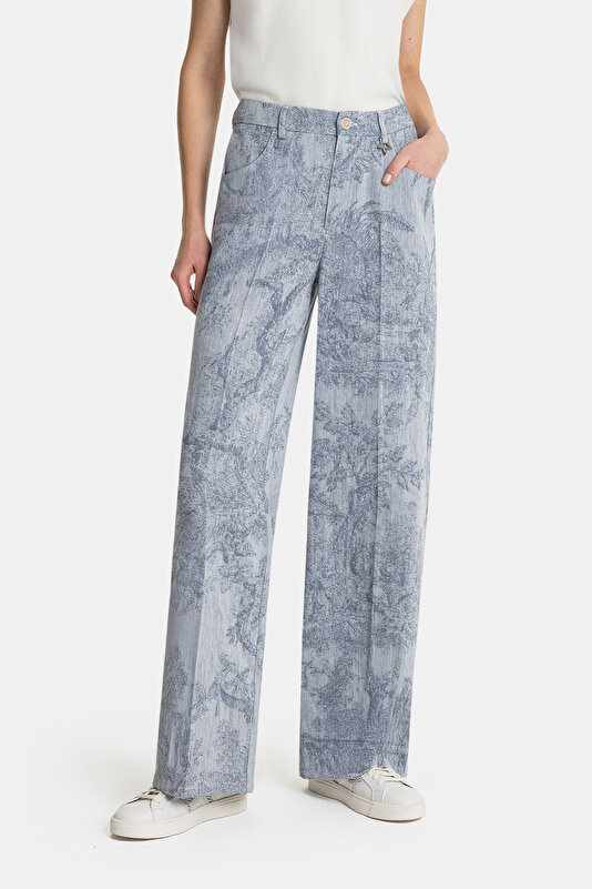 DARK BLUE WIDE LEG TROUSERS 2