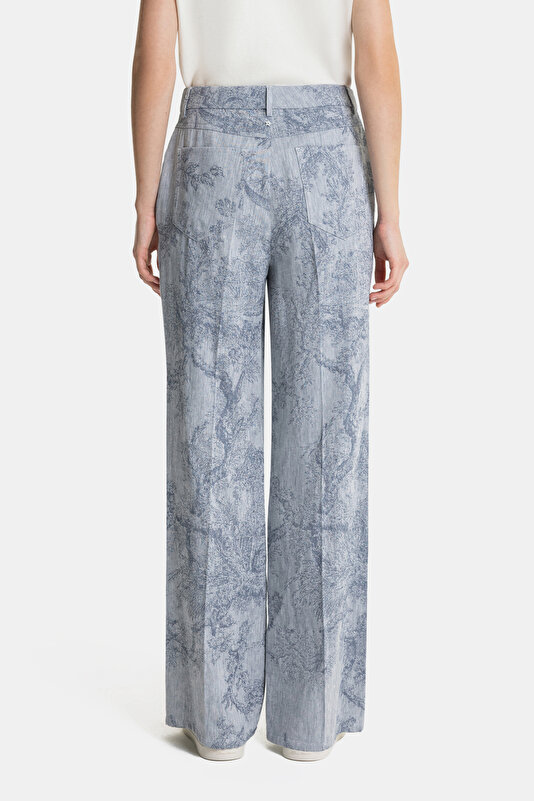 DARK BLUE WIDE LEG TROUSERS 3