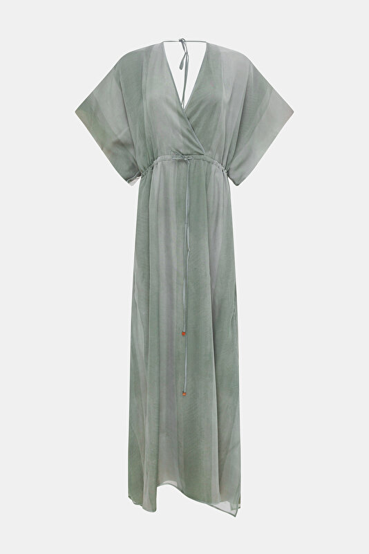 KHAKI OFF THE SHOULDER DRESS 4