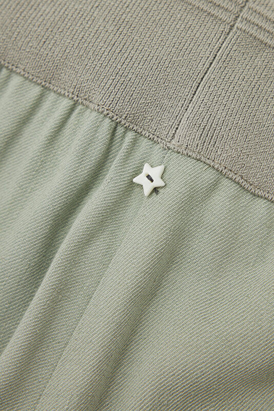 KHAKI WIDE LEG TROUSERS 4