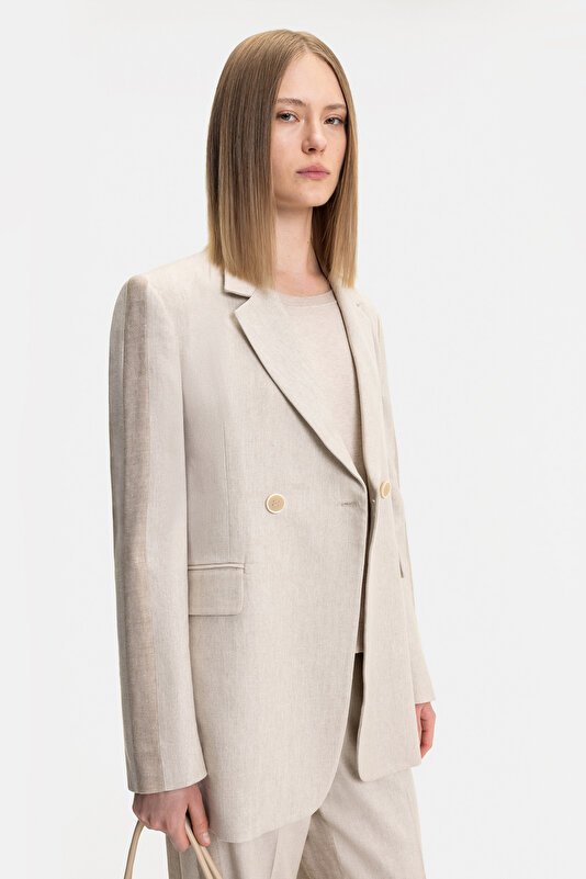 BEIGE SHAWL COLLAR JACKET 3