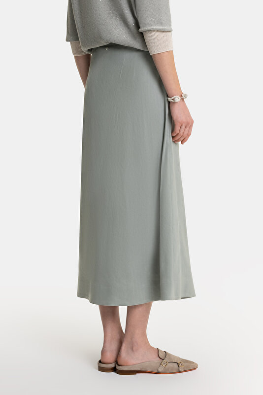 KHAKI MIDI SKIRT 3
