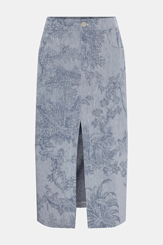 DARK BLUE MIDI SKIRT 4