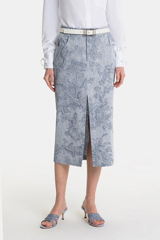DARK BLUE MIDI SKIRT 2