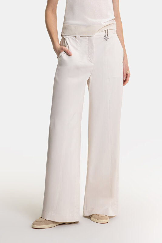 BEIGE WIDE LEG TROUSERS 2
