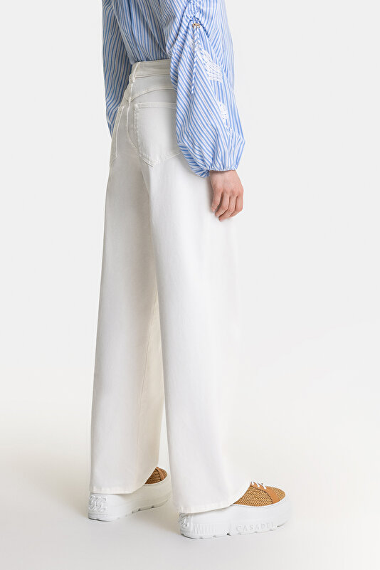 WHITE WIDE LEG TROUSERS 3