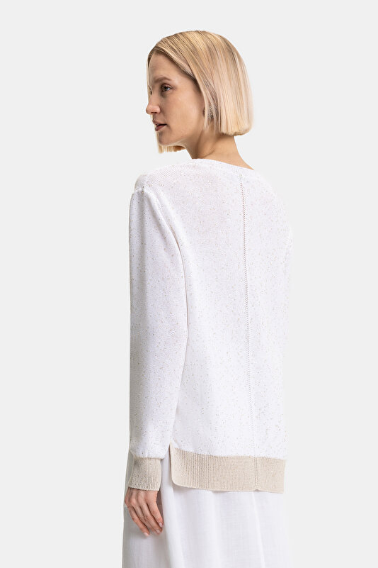 BEIGE V NECK TRICOT 2