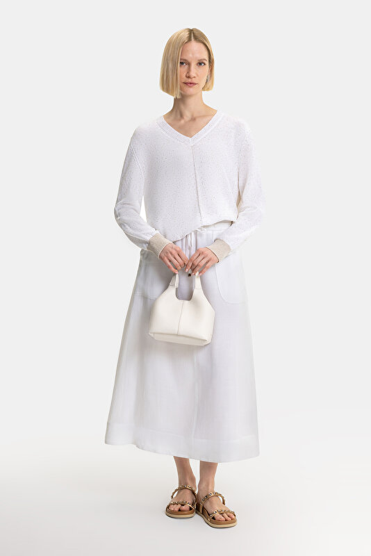 BEIGE V NECK TRICOT 3