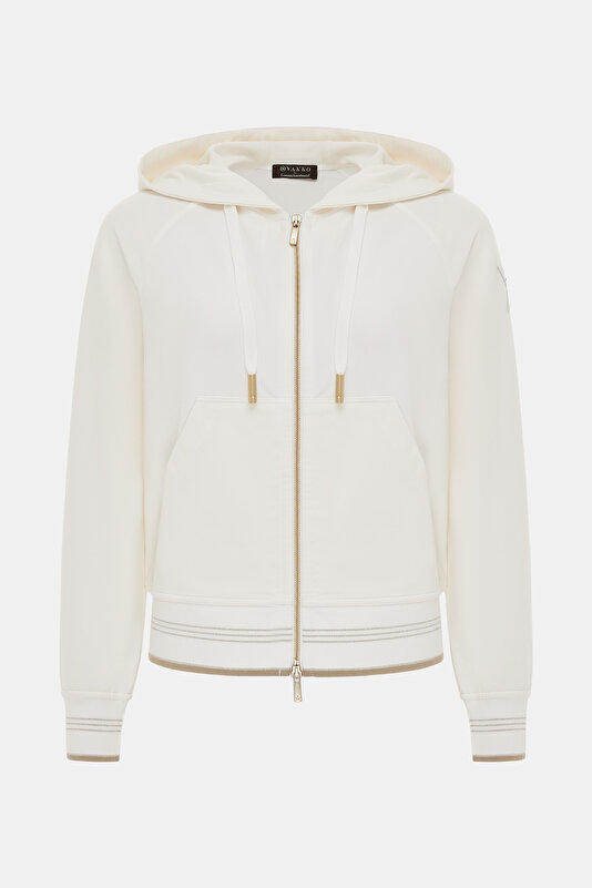 WHITE HOODIE SWEATSHIRT