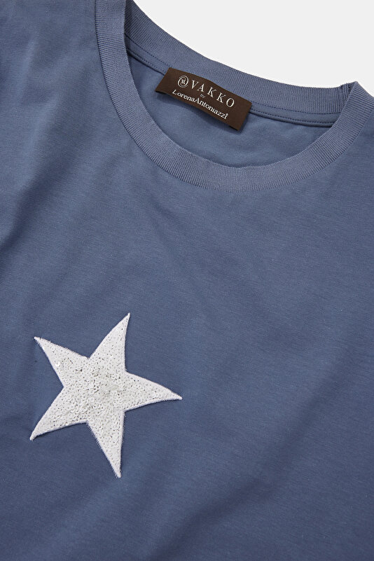 BLUE BASIC / ROUND NECKLINE SHORT SLEEVE TSHIRT 3
