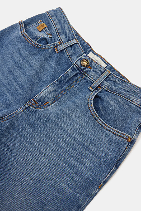 MAVİ DÜZ KESİM DENIM PANTOLON 3