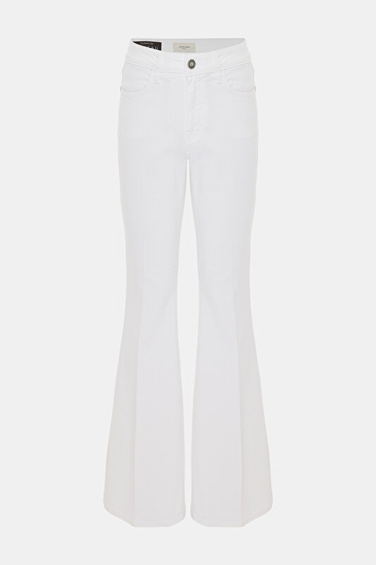 BEYAZ BOL PAÇA DENIM PANTOLON