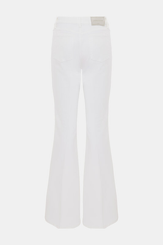 BEYAZ BOL PAÇA DENIM PANTOLON 2