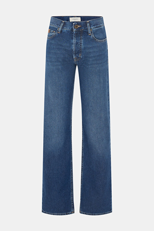 LACİVERT DÜZ KESİM DENIM PANTOLON 4