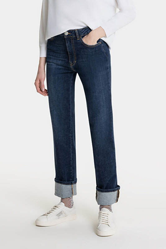 LACİVERT DAR KESİM DENIM PANTOLON 2
