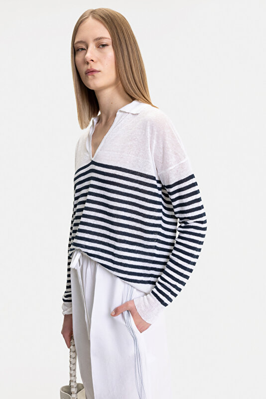 WHİTE NAVY BLUE POLO NECK 4