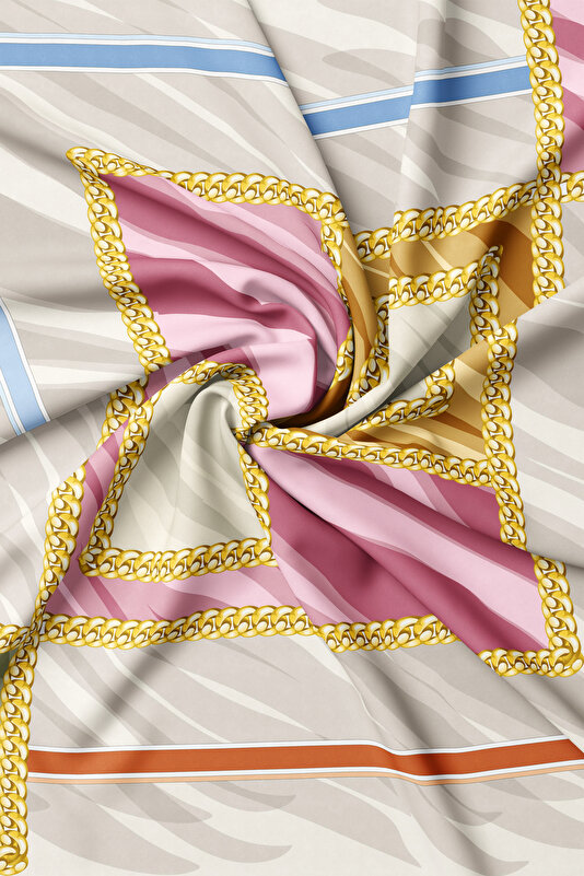 PINK OBJECT DESIGN TWILL SCARF 2