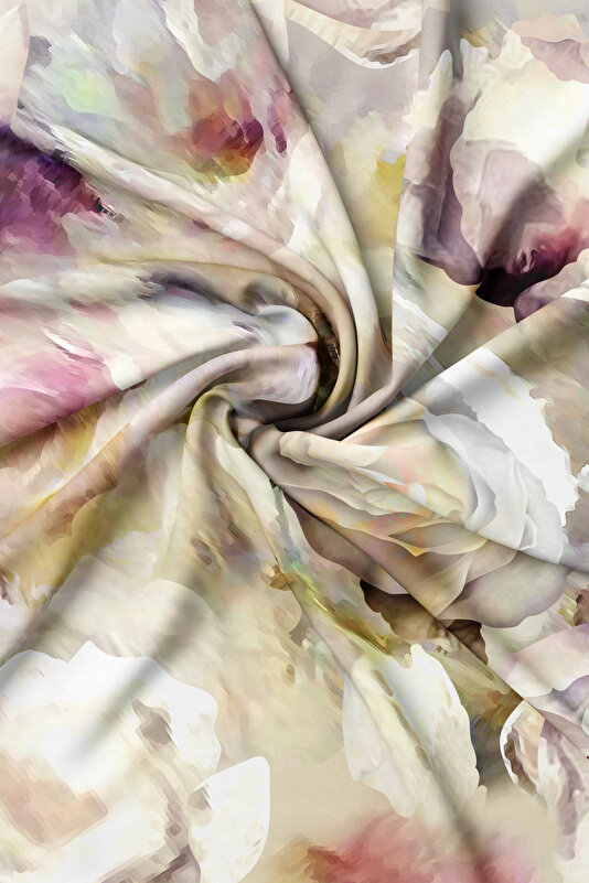MINK FLORAL PATTERN TWILL SCARF 2