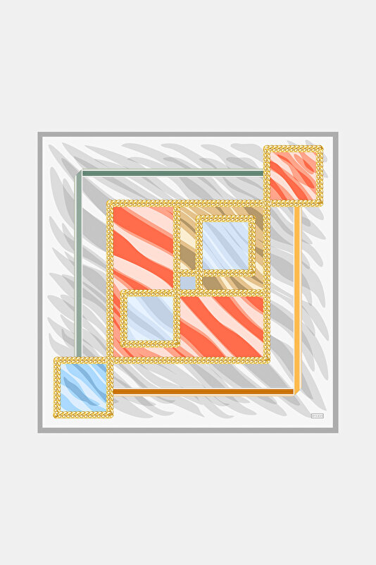 VERMILION OBJECT DESIGN TWILL SCARF
