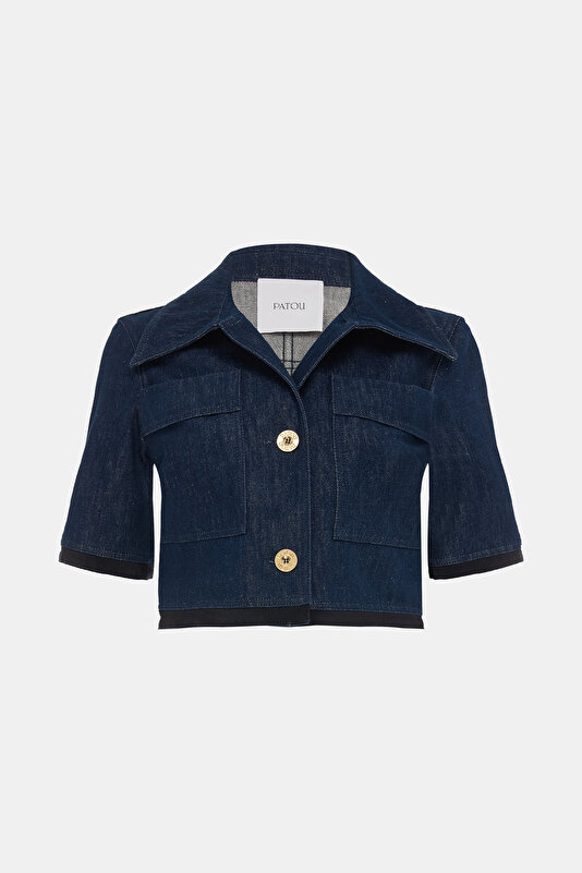 DARK BLUE BUTTONED JACKET