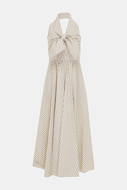 LIGHT BROWN MIDI DRESS