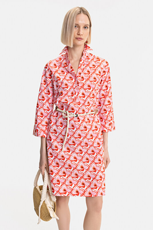 RED 3/4 SLEEVES DRESS 4