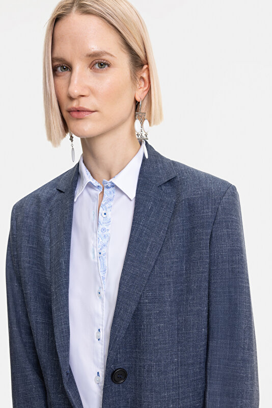 NAVY BLUE SHAWL COLLAR JACKET 3