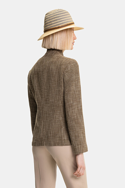 BEIGE MANDARIN COLLAR JACKET 2