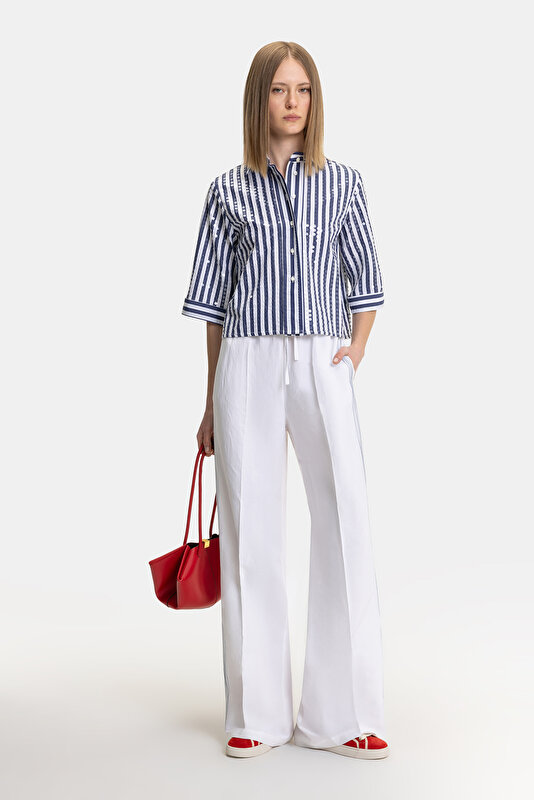 WHITE 3/4 SLEEVES SHIRT 4